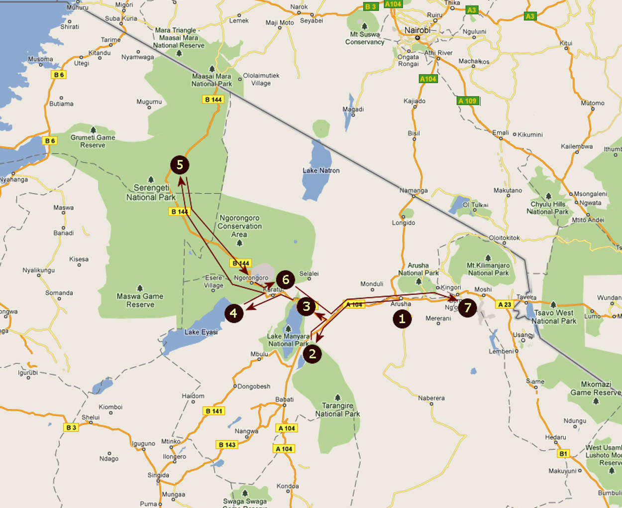 Route informatie 10 Daagse mindervalide rondreis Tanzania 10 Daagse privé safari Noord Tanzania Route informatie 10 Daagse mindervalide rondreis Tanzania 10 Daagse privé safari Noord Tanzania