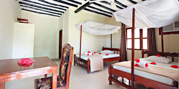 Amaan Bungalows accommodatie inrichting standaard kamer, Zanzibar in Tanzania Amaan Bungalows accommodatie inrichting standaard kamer, Zanzibar in Tanzania