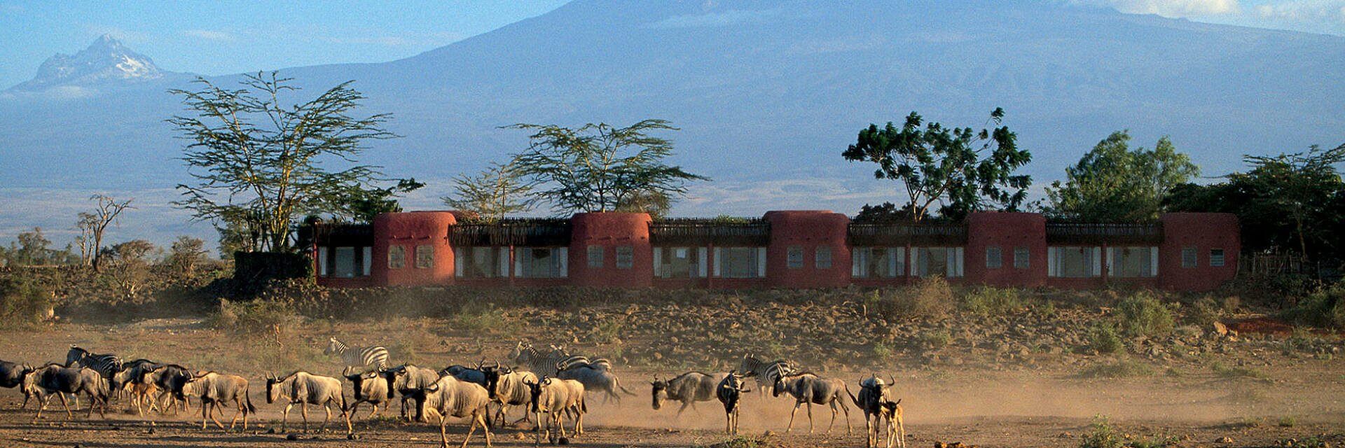 Amboseli Serena Safari Lodge, gelegen in de schaduw van de Mount Kilimanjaro. Amboseli Serena Safari Lodge, gelegen in de schaduw van de Mount Kilimanjaro.