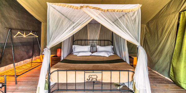 Angata Bologonja Camp interieur standaard tent, Serengeti Nationaal Park in Tanzania Angata Bologonja Camp interieur standaard tent, Serengeti Nationaal Park in Tanzania