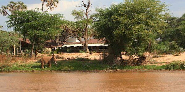 Ashnil Samburu Camp lounge en restaurant, Samburu Nationaal Reservaat in Kenia