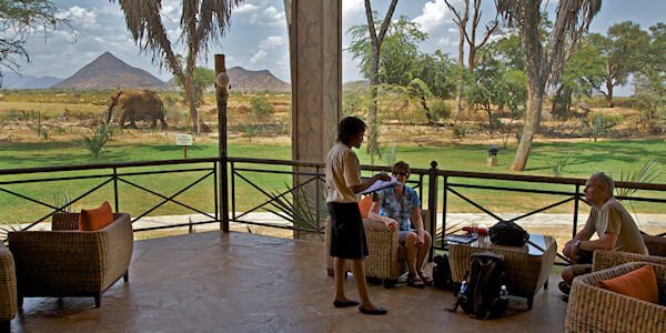 Ashnil Samburu Camp accommodatie lounge uitzicht, Samburu Nationaal Reservaat in Kenia
