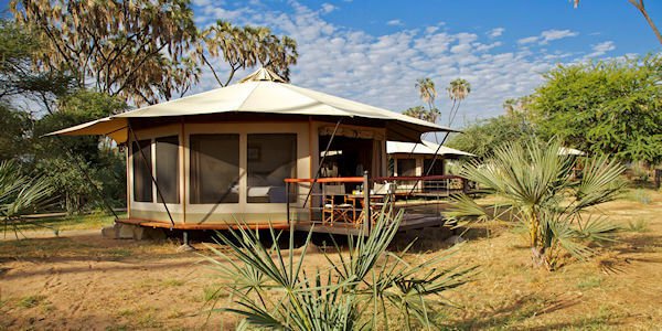 Ashnil Samburu Camp exterieur safaritent, Samburu Nationaal Reservaat in Kenia