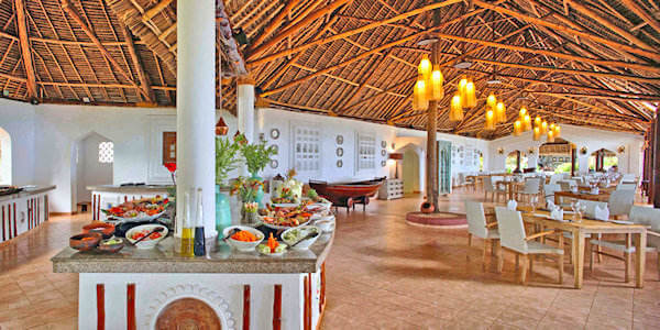 Bluebay Beach Resort & Spa makuti restaurant, Zanzibar in Tanzania