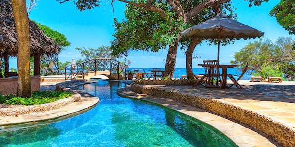 Chale Island Resort galana zwembad, Chale Island in Kenia Chale Island Resort galana zwembad, Chale Island in Kenia
