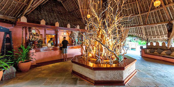 Chale Island Resort receptie, Chale Island in Kenia Chale Island Resort receptie, Chale Island in Kenia