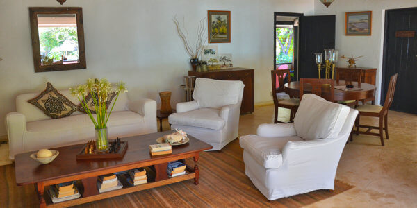 Diani House accommodatie lounge interieur, Diani Beach in Kenia