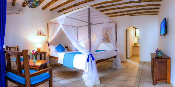 Diani Sea Lodge comfort klas interieur, Diani Beach in Kenia Diani Sea Lodge comfort klas interieur, Diani Beach in Kenia