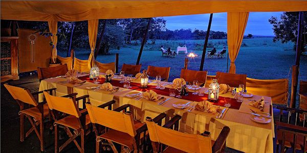 Elephant Pepper Camp  interieur restaurant, Masai Mara in Kenia
