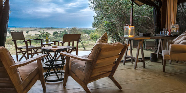 Entim Mara Camp accommodatie uitzicht safaritent, Masai Mara in Kenia