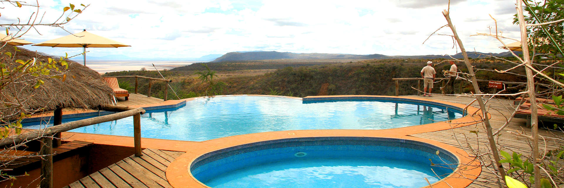 Vergezicht vanuit Escarpment luxury lodge op Manayra nationaal park Vergezicht vanuit Escarpment luxury lodge op Manayra nationaal park