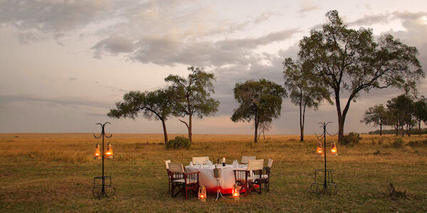 Governors Camp private bushdinner, Masai Mara in Kenia Governors Camp private bushdinner, Masai Mara in Kenia