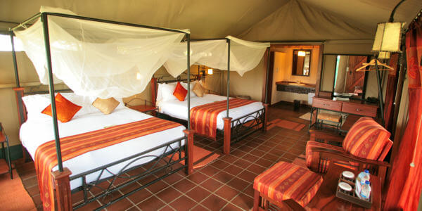 Grumeti Migration Camp accommodatie inrichting familiekamer, Serengeti Nationaal Park in Tanzania Grumeti Migration Camp accommodatie inrichting familiekamer, Serengeti Nationaal Park in Tanzania
