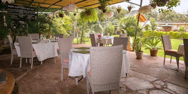 Hotel Rudi accommodatie veranda terras, Nairobi in Kenia
