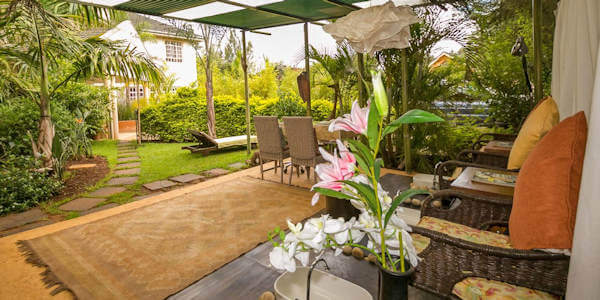 Hotel Rudi veranda lounge, Nairobi in Kenia