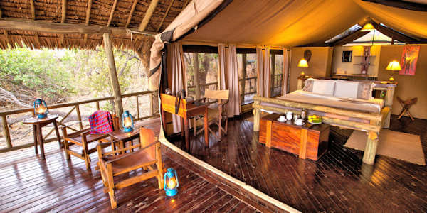 Katavi Wildlife Camp accommodatie interieur safaritent, Katavi Nationaal Park in Tanzania Katavi Wildlife Camp accommodatie interieur safaritent, Katavi Nationaal Park in Tanzania