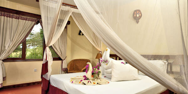 Kia Lodge accommodatie kamer interieur, Kilimanjaro Nationaal Park in Tanzania Kia Lodge accommodatie kamer interieur, Kilimanjaro Nationaal Park in Tanzania