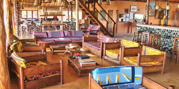 Kichanga Lodge lounge en restaurant, Zanzibar in Tanzania Kichanga Lodge lounge en restaurant, Zanzibar in Tanzania
