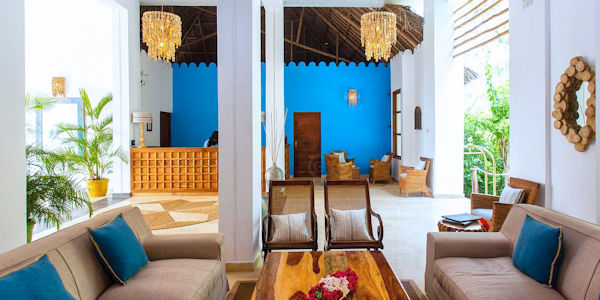 Kisiwa on the Beach accommodatie lobby en lounge, Zanzibar in Tanzania