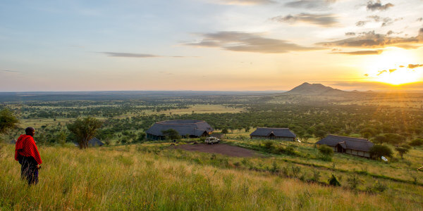 Kubu Kubu Tented Camp lounge en restaurant, Serengeti Nationaal Park in Tanzania