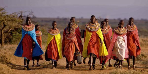 Samburu klederdracht, Laikipia in Kenia