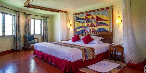 Lake Manyara Serena Lodge standaard kamer interieur, Manyara Nationaal Park in Tanzania Lake Manyara Serena Lodge standaard kamer interieur, Manyara Nationaal Park in Tanzania