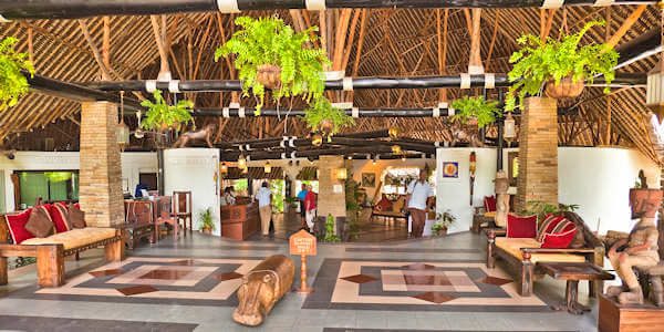 Leopard Beach Resort & Spa  entree en receptie, Diani Beach in Kenia