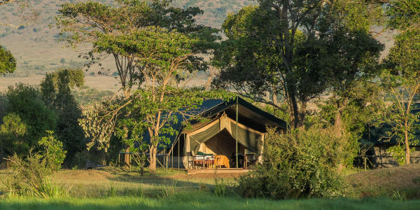 Little Governors Camp ligging safaritent, Masai Mara in Kenia Little Governors Camp ligging safaritent, Masai Mara in Kenia