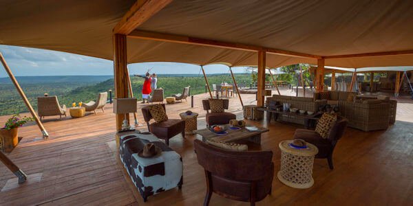 Loisaba Tented Camp accommodatie lounge uitzicht, Laikipia in Kenia Loisaba Tented Camp accommodatie lounge uitzicht, Laikipia in Kenia