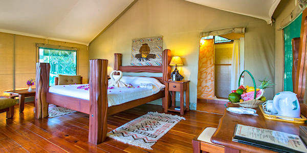 Mara Simba Lodge accommodatie interieur safaritent, Masai Mara in Kenia