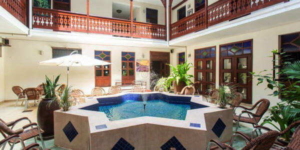 Maru Maru Hotel fountain restaurant, Zanzibar Stone Town in Tanzania Maru Maru Hotel fountain restaurant, Zanzibar Stone Town in Tanzania
