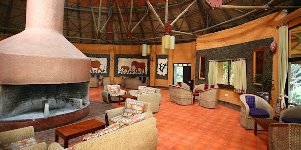 Masai Mara Sopa Lodge lounge, Masai Mara in Kenia Masai Mara Sopa Lodge lounge, Masai Mara in Kenia