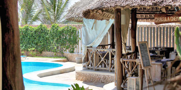 Mawe Resort  accommodatie restaurant chakula chema, Watamu Beach in Kenia