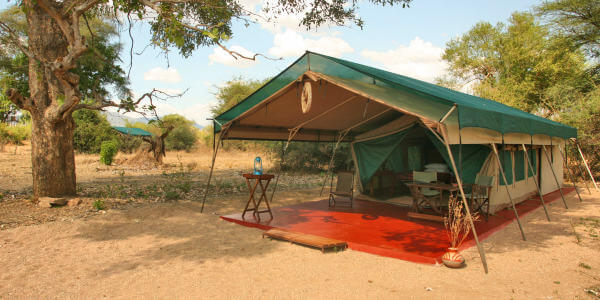 Mdonya River Camp tweepersoons safaritent, Ruaha Nationaal Park in Tanzania Mdonya River Camp tweepersoons safaritent, Ruaha Nationaal Park in Tanzania