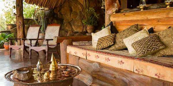 Mukutan Retreat accommodatie lounge inrichting, Laikipia in Kenia Mukutan Retreat accommodatie lounge inrichting, Laikipia in Kenia