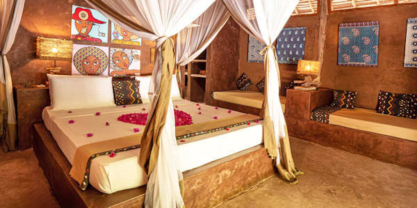 Mwezi Boutique Resort accommodatie beach house interieur, Zanzibar in Tanzania Mwezi Boutique Resort accommodatie beach house interieur, Zanzibar in Tanzania