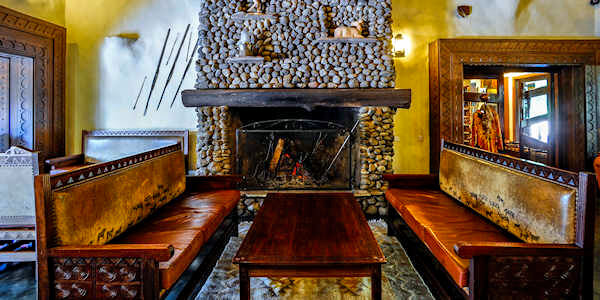 Ngorongoro Serena Safari Lodge lobby, Ngorongoro Krater in Tanzania Ngorongoro Serena Safari Lodge lobby, Ngorongoro Krater in Tanzania