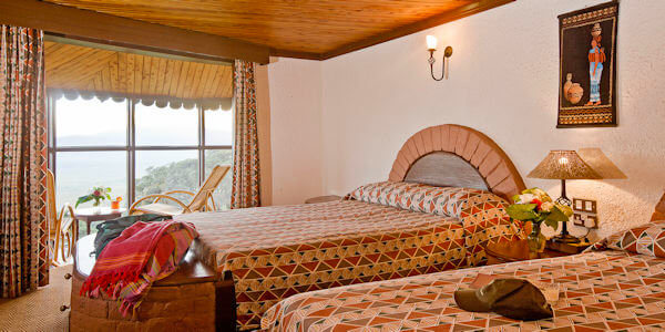 Ngorongoro Sopa Lodge accommodatie standaard kamer interieur, Ngorongoro Krater in Tanzania Ngorongoro Sopa Lodge accommodatie standaard kamer interieur, Ngorongoro Krater in Tanzania