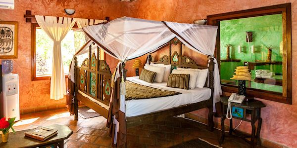 Nomad Beach Resort accommodatie colubus suite, Diani Beach in Kenia Nomad Beach Resort accommodatie colubus suite, Diani Beach in Kenia