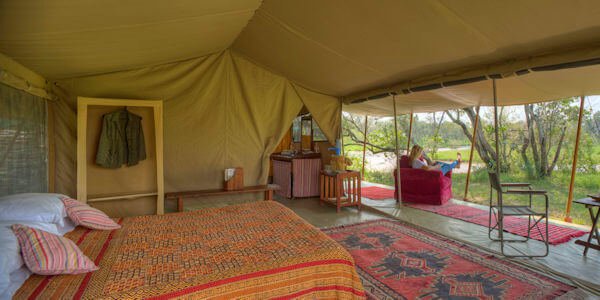 Ol Pejeta Bush Camp inrichting safari tent, Laikipia in Kenia Ol Pejeta Bush Camp inrichting safari tent, Laikipia in Kenia