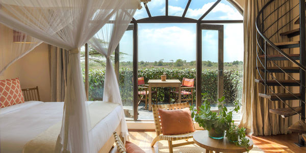 Ololo Safari Lodge accommodatie tower room interieur, Nairobi in Kenia Ololo Safari Lodge accommodatie tower room interieur, Nairobi in Kenia