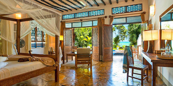Pongwe Beach Hotel accommodatie seaview suite interieur, Zanzibar in Tanzania Pongwe Beach Hotel accommodatie seaview suite interieur, Zanzibar in Tanzania