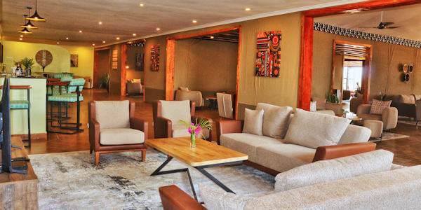 Praro Amboseli Camp accommodatie inrichting lounge, Amboseli Nationaal Park in Kenia