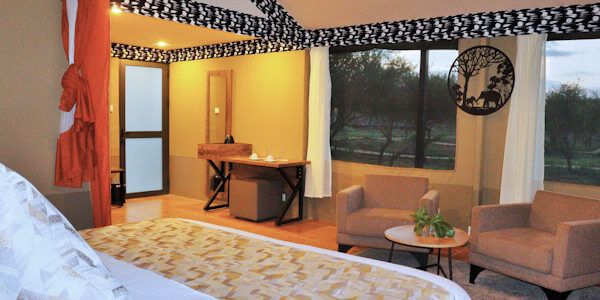 Praro Amboseli Camp safari tent uitzicht, Amboseli Nationaal Park in Kenia