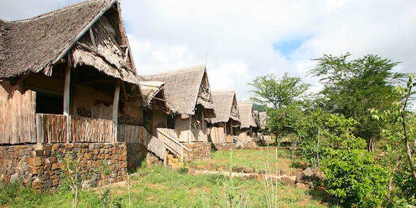 Rhino Valley Lodge standaard banda, Tsavo West Nationaal Park in Kenia Rhino Valley Lodge standaard banda, Tsavo West Nationaal Park in Kenia