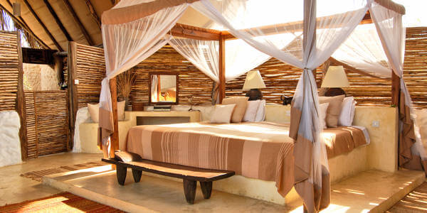 Sand Rivers Selous accommodatie villa interieur, Nyerere Nationaal Park in Tanzania