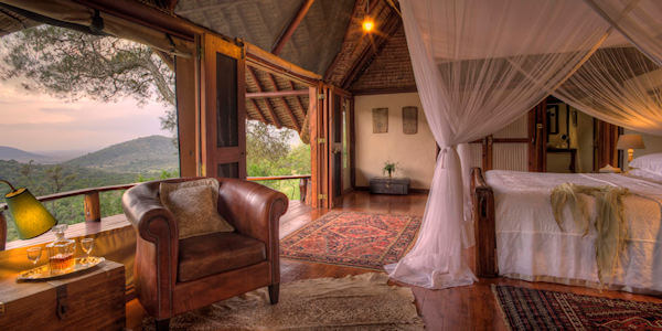 Saruni Mara Camp accommodatie cottage interieur, Masai Mara in Kenia