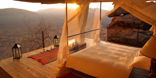 Ontwaak bij zonsopkomst met een prachtig uitzicht over Samburu Nationaal Reservaat Ontwaak bij zonsopkomst met een prachtig uitzicht over Samburu Nationaal Reservaat, accommodatie Samburu Nationaal Reservaat in Kenia