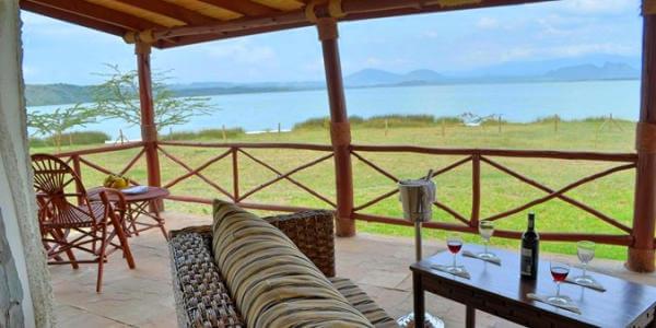 Sentrim Elementaita Lodge accommodatie familiekamer terras, Elmenteita Meer in Kenia