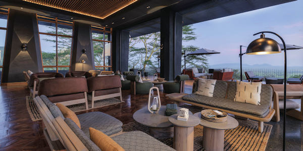 Serengeti Explorer lounge panoramaview, Serengeti Nationaal Park in Tanzania Serengeti Explorer lounge panoramaview, Serengeti Nationaal Park in Tanzania